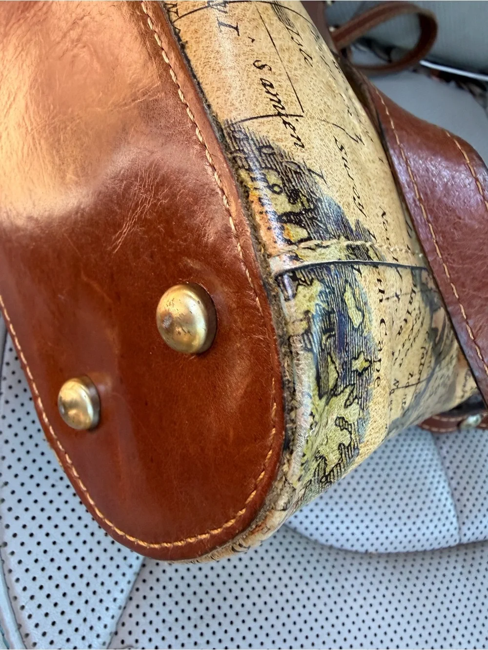 Patricia Nash Vintage Inspired  Bag Wallet Set Leather European Map SatchelPurse